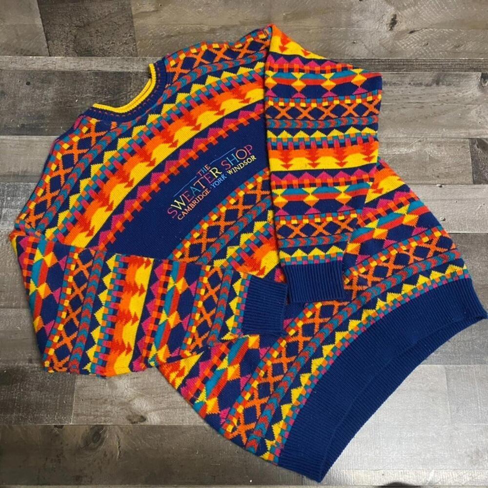 The Sweater Shop United Kingdom Scotland Esccose Men's Sweater Multi Sz L/XL - Picture 1 of 9